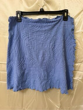 Haystacks Blue Textured Stretch Skirt Women’s Medium Made in Michigan